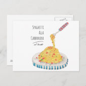 Spaghetti Alla Carbonara Briefkaart (Voorkant / Achterkant)