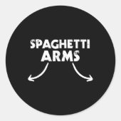 Spaghetti Arms Lifting Gym Ronde Sticker (Voorkant)