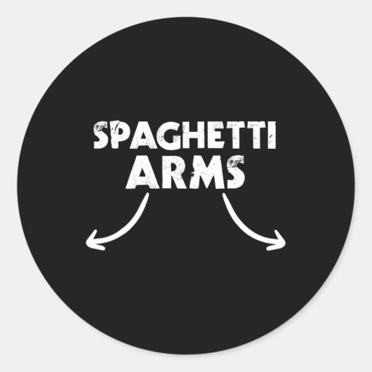Spaghetti Arms Lifting Gym Ronde Sticker (Voorkant)