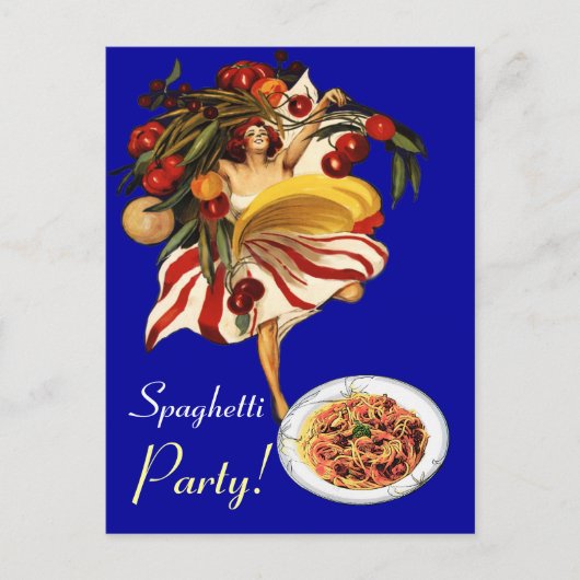 SPAGHETTI ARTIJ DANCE, ITALIAANSE KITCHEN EN TOMAT BRIEFKAART (Voorkant)