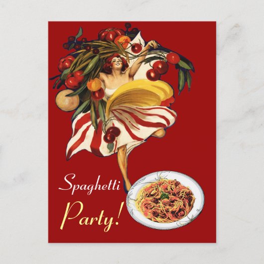 SPAGHETTI ARTIJ DANCE, ITALIAANSE KITCHEN EN TOMAT BRIEFKAART (Voorkant)