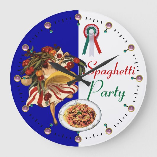 SPAGHETTI ARTIJ DANCE, ITALIAANSE KITCHEN EN TOMAT GROTE KLOK (Voorkant)