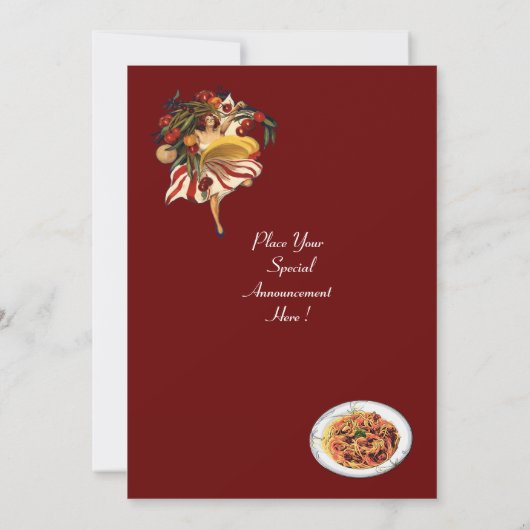 SPAGHETTI ARTIJ DANCE, ITALIAANSE KITCHEN EN TOMAT KAART (Achterkant)