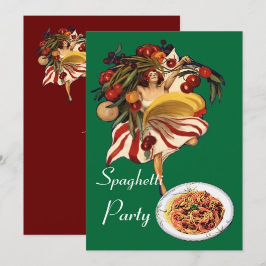SPAGHETTI ARTIJ DANCE, ITALIAANSE KITCHEN EN TOMAT KAART (Voorkant / Achterkant)