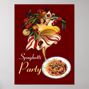SPAGHETTI ARTIJ DANCE, ITALIAANSE KITCHEN EN TOMAT POSTER