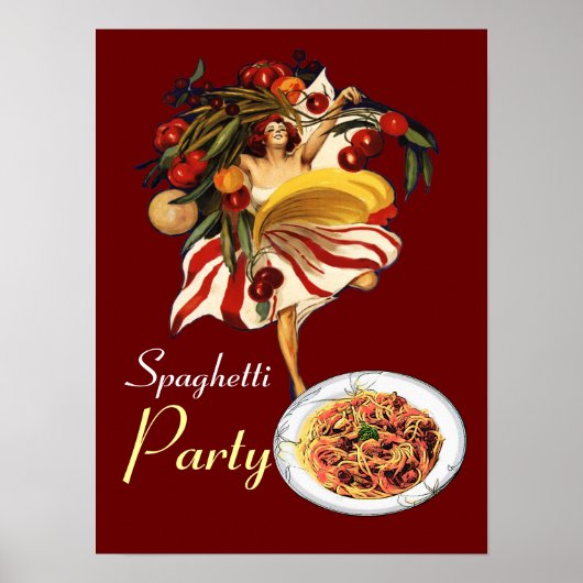 SPAGHETTI ARTIJ DANCE, ITALIAANSE KITCHEN EN TOMAT POSTER (Voorkant)