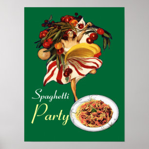 SPAGHETTI ARTIJ DANCE, ITALIAANSE KITCHEN EN TOMAT POSTER
