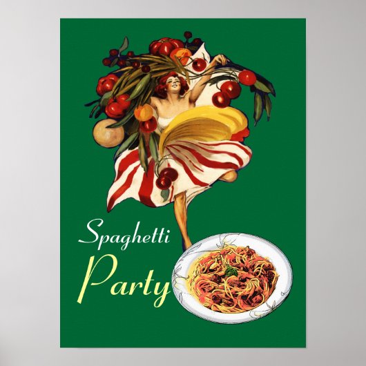 SPAGHETTI ARTIJ DANCE, ITALIAANSE KITCHEN EN TOMAT POSTER (Voorkant)