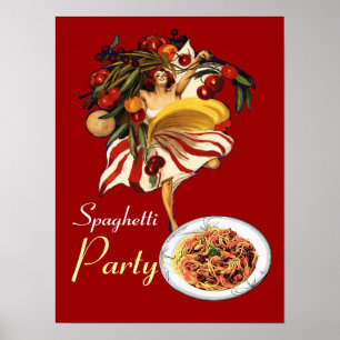 SPAGHETTI ARTIJ DANCE, ITALIAANSE KITCHEN EN TOMAT POSTER