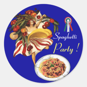 SPAGHETTI ARTIJ DANCE, ITALIAANSE KITCHEN EN TOMAT RONDE STICKER