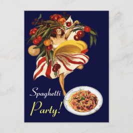 SPAGHETTI ARTIJ DANCE, ITALIAANSE KITCHEN EN TOMAT UITNODIGING BRIEFKAART