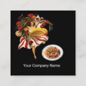 SPAGHETTI ARTIJ DANCE, ITALIAANSE KITCHEN EN TOMAT VIERKANTE VISITEKAARTJE (Achterkant)