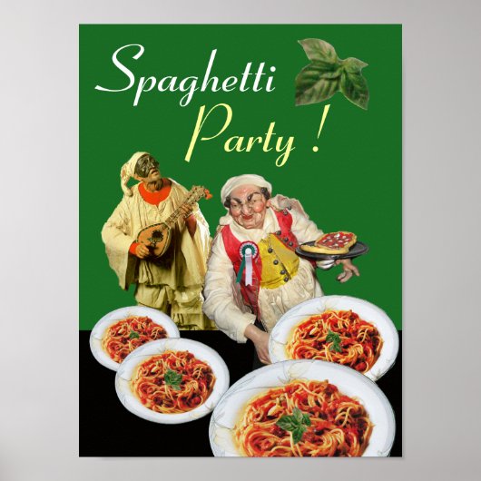 SPAGHETTI ARTIJ Italiaanse kaas en pulcinella Gree Poster (Voorkant)