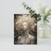 Spaghetti Bloemen Vrouw Briefkaart (Staand voorkant)