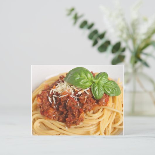 Spaghetti bolognese briefkaart (Staand voorkant)