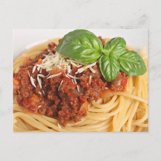 Spaghetti bolognese briefkaart (Voorkant)