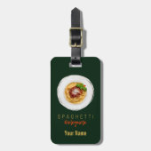 Spaghetti bolognese pasta nodele gourmet chef bagagelabel (Voorkant verticaal)