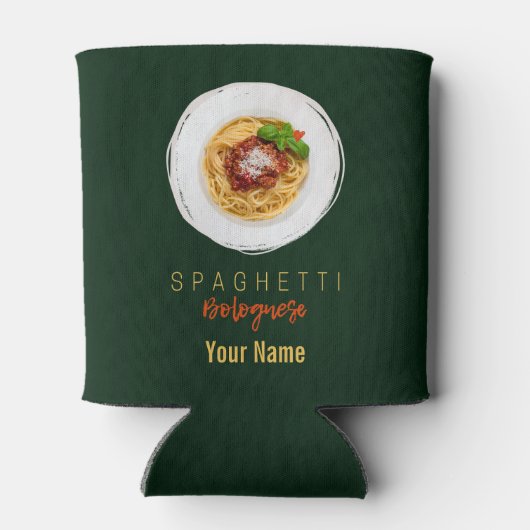 Spaghetti bolognese pasta nodele gourmet chef blikjeskoeler (Achterkant)