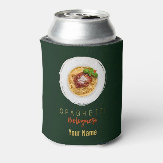 Spaghetti bolognese pasta nodele gourmet chef blikjeskoeler (Blikje Achterkant)