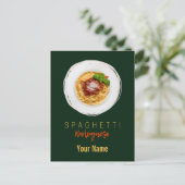 Spaghetti bolognese pasta nodele gourmet chef feestdagenkaart (Staand voorkant)