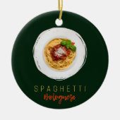 Spaghetti bolognese pasta nodele gourmet chef keramisch ornament (Voorkant)