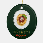 Spaghetti bolognese pasta nodele gourmet chef keramisch ornament (Links)