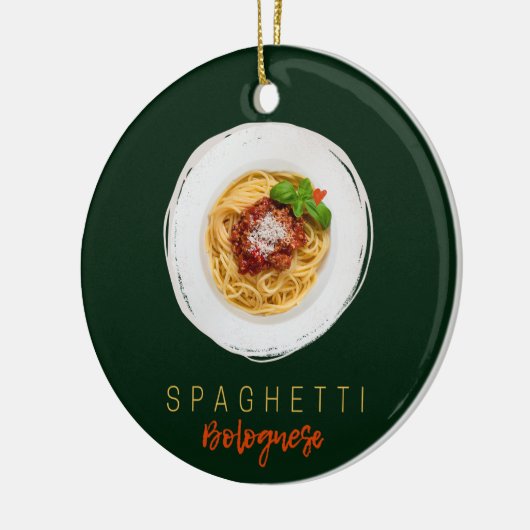 Spaghetti bolognese pasta nodele gourmet chef keramisch ornament (Links)