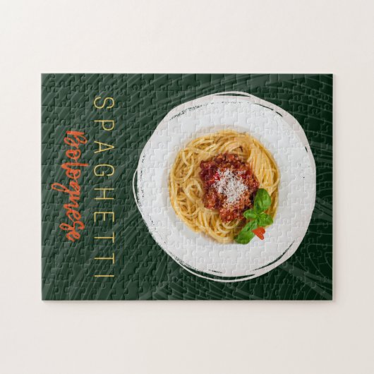 Spaghetti bolognese pasta nodele gourmet chef legpuzzel (Horizontaal)