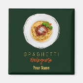 Spaghetti bolognese pasta nodele gourmet chef magneet (Voorkant)