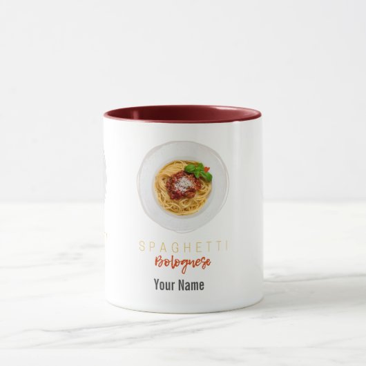 Spaghetti bolognese pasta nodele gourmet chef mok (Midden)