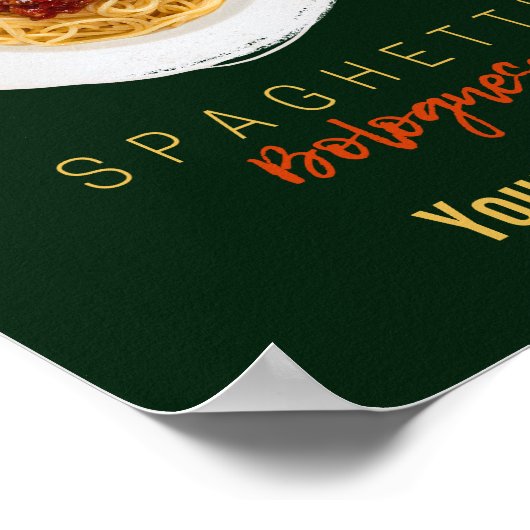 Spaghetti bolognese pasta nodele gourmet chef poster (Hoek)