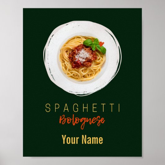 Spaghetti bolognese pasta nodele gourmet chef poster (Voorkant)
