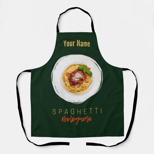 Spaghetti bolognese pasta nodele gourmet chef schort (Voorkant)