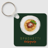 Spaghetti bolognese pasta nodele gourmet chef sleutelhanger (Voorkant)