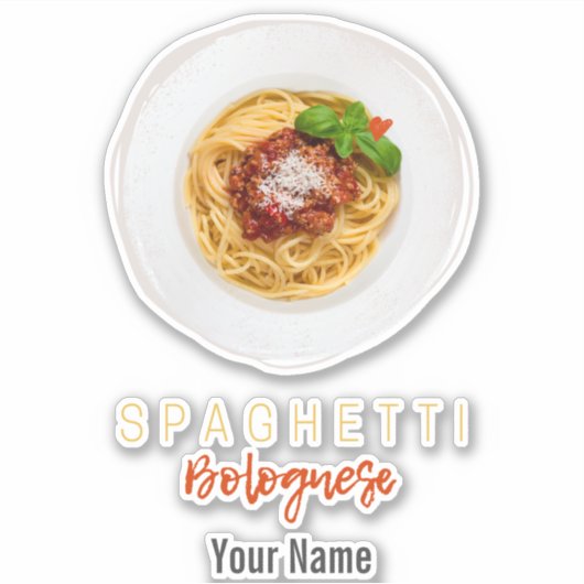 Spaghetti bolognese pasta nodele gourmet chef sticker (Voorkant)