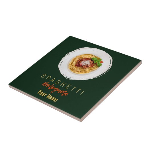 Spaghetti bolognese pasta nodele gourmet chef tegeltje (Zijkant)