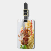 Spaghetti Bolognese Sauce Pasta met Parmesan Bagagelabel (Voorkant verticaal)