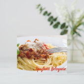 Spaghetti Bolognese Sauce Pasta met Parmesan Feestdagenkaart (Staand voorkant)