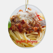 Spaghetti Bolognese Sauce Pasta met Parmesan Keramisch Ornament (Links)