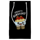 Spaghetti Bongolaise Funny Food Pun Dark BG Klein Cadeauzakje (Voorkant)