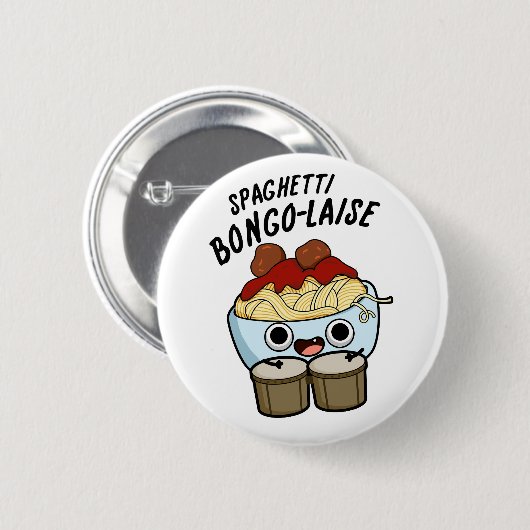 Spaghetti Bongolaise Funny Food Pun Ronde Button 5,7 Cm (Voorkant /achterkant)