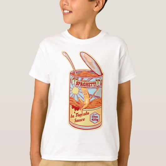 Spaghetti Can Retro poster T-shirt (Voorkant)