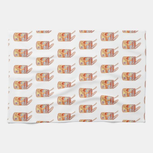 Spaghetti Can Retro poster Theedoek (Horizontaal)