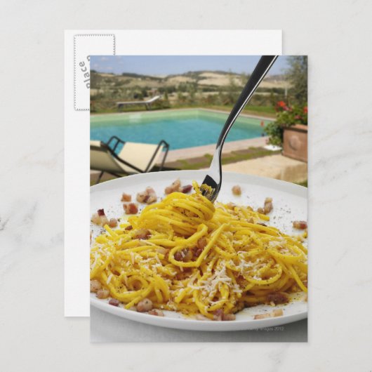 Spaghetti Carbonara Briefkaart (Voorkant / Achterkant)