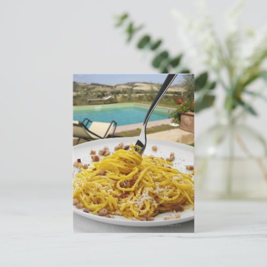Spaghetti Carbonara Briefkaart (Staand voorkant)