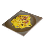 Spaghetti carbonara keramische tegel tegeltje (Zijkant)