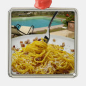 Spaghetti Carbonara Metalen Ornament (Voorkant)