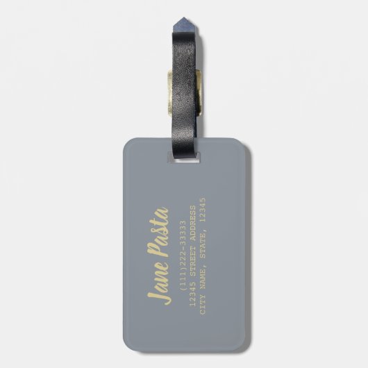 Spaghetti Carbonara Pasta met Bacon en Parmesan Bagagelabel (Achterkant verticaal)