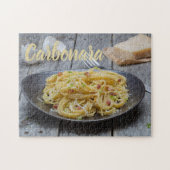 Spaghetti Carbonara Pasta met Bacon en Parmesan Legpuzzel (Horizontaal)