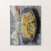 Spaghetti Carbonara Pasta met Bacon en Parmesan Legpuzzel (Verticaal)